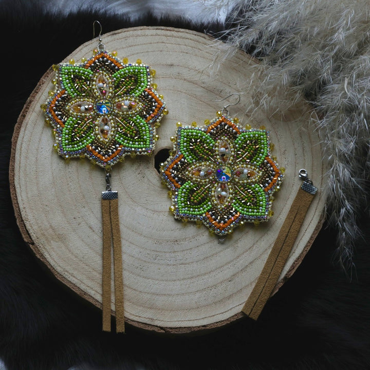 Ironstar Co. Crystal Bloom Premium Convertible Beaded Earrings