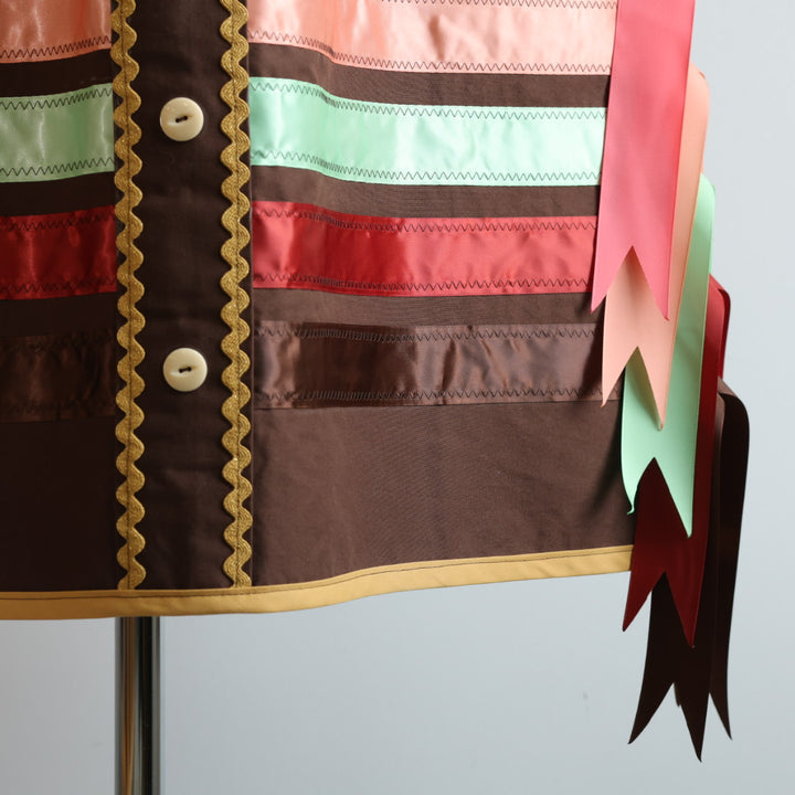 Vi's CREE-ations Brown Button Panel Ribbon Skirt