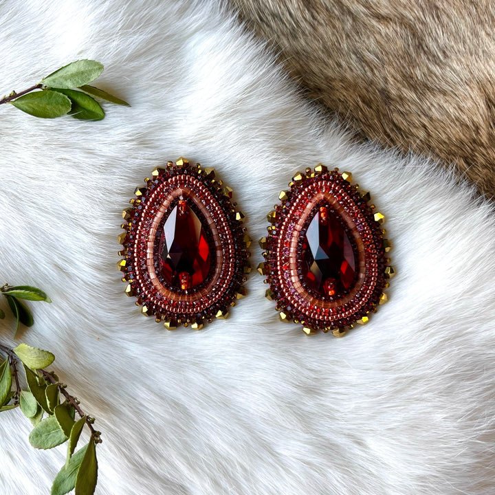 Mercedes G. Teardrop Gem Earrings