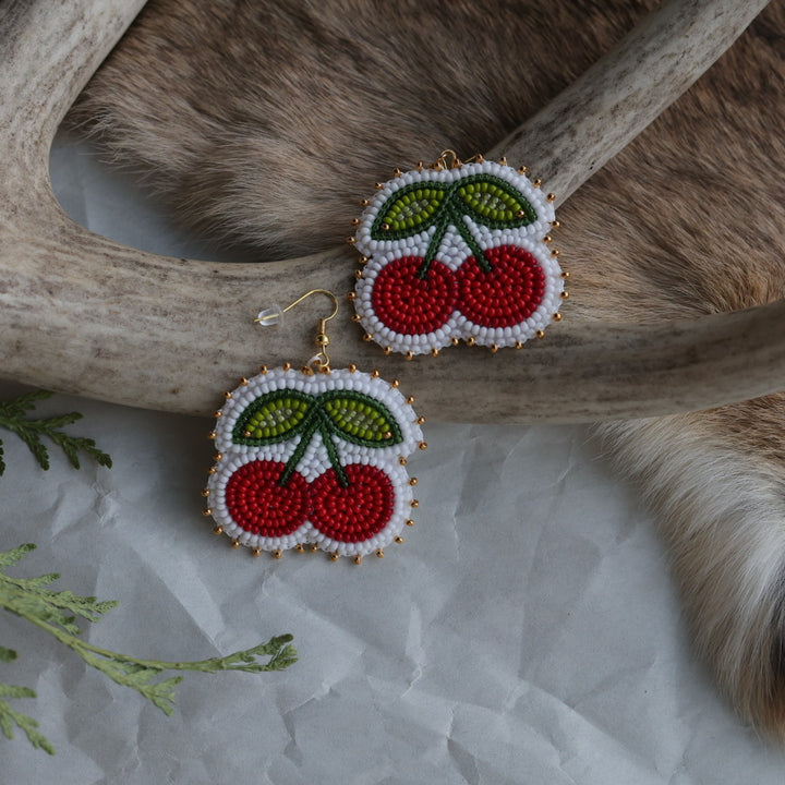 Keegan W. Beaded Cherry Earrings