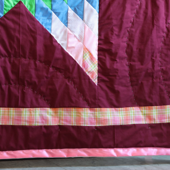 Kishey A. Burgundy Star Blanket