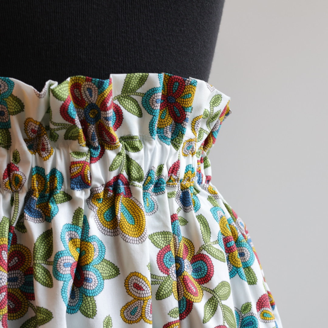 Margaret R. Beaded Floral Pattern Ribbon Skirts