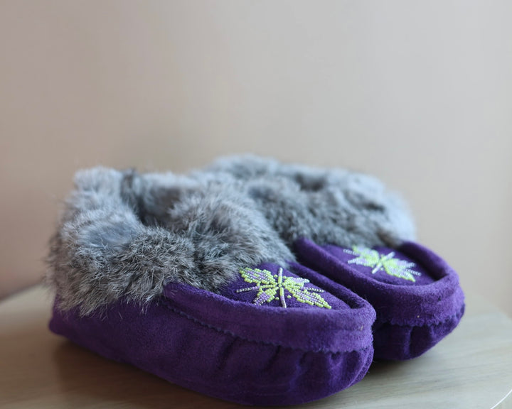 Ironstar Co. Purple Moccasins With Neon Burst Detail