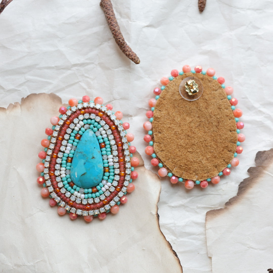 TLee Beads Sleeping Beauty Turquoise Beaded Earring