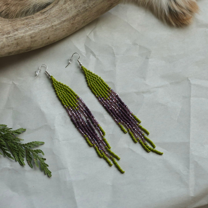 Keegan W. Medium Beaded Fringe Earrings