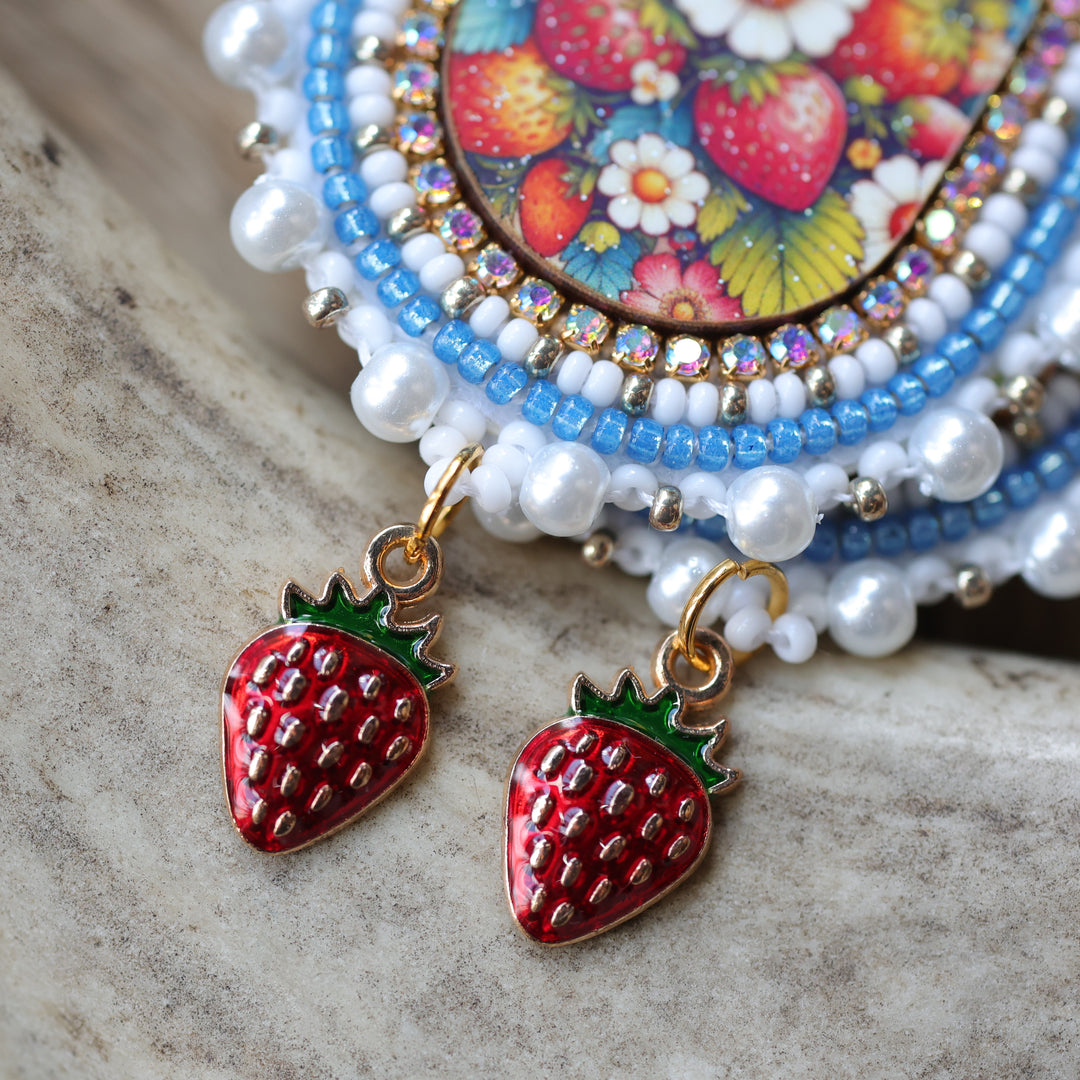 Keegan W. Strawberry Charm Beaded Earrings