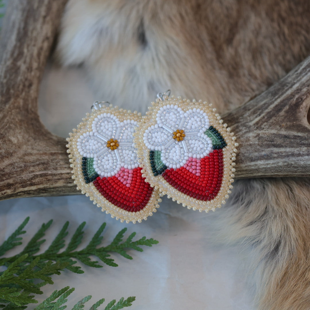 Keegan W. Blooming Strawberry Beaded Earrings