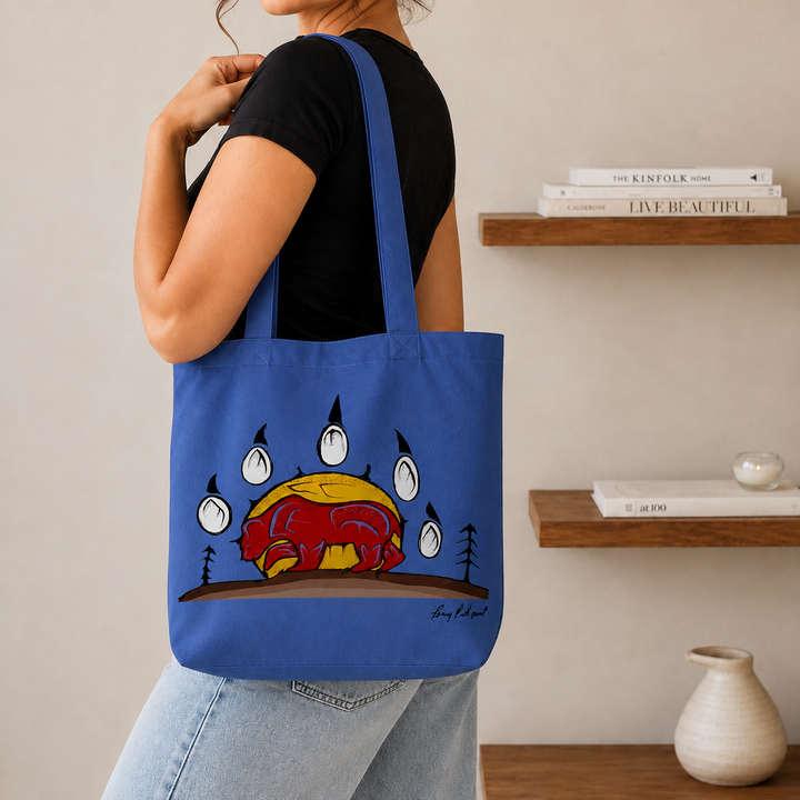 Indigenous Kanata Bear Canvas Tote