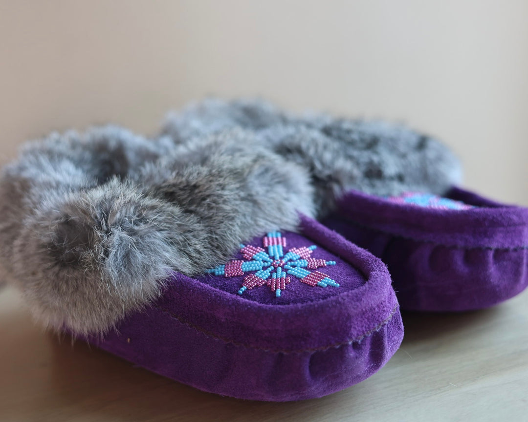 Ironstar Co. Purple Moccasins With Burst Detail