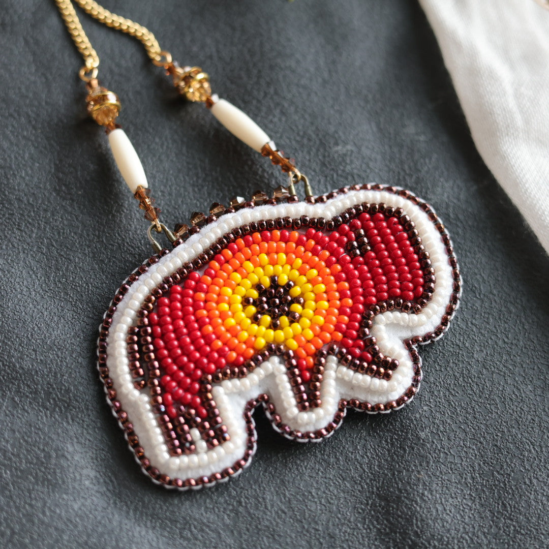 Beth Rose Designs Beaded Bison Necklace