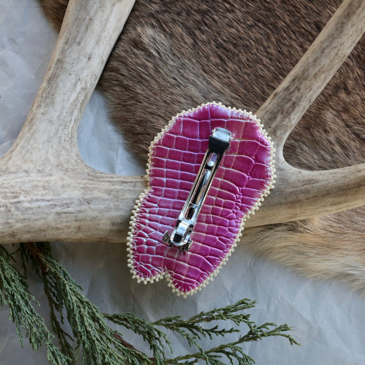 Keegan W. Red 5-Petal Floral Beaded Hair Clip