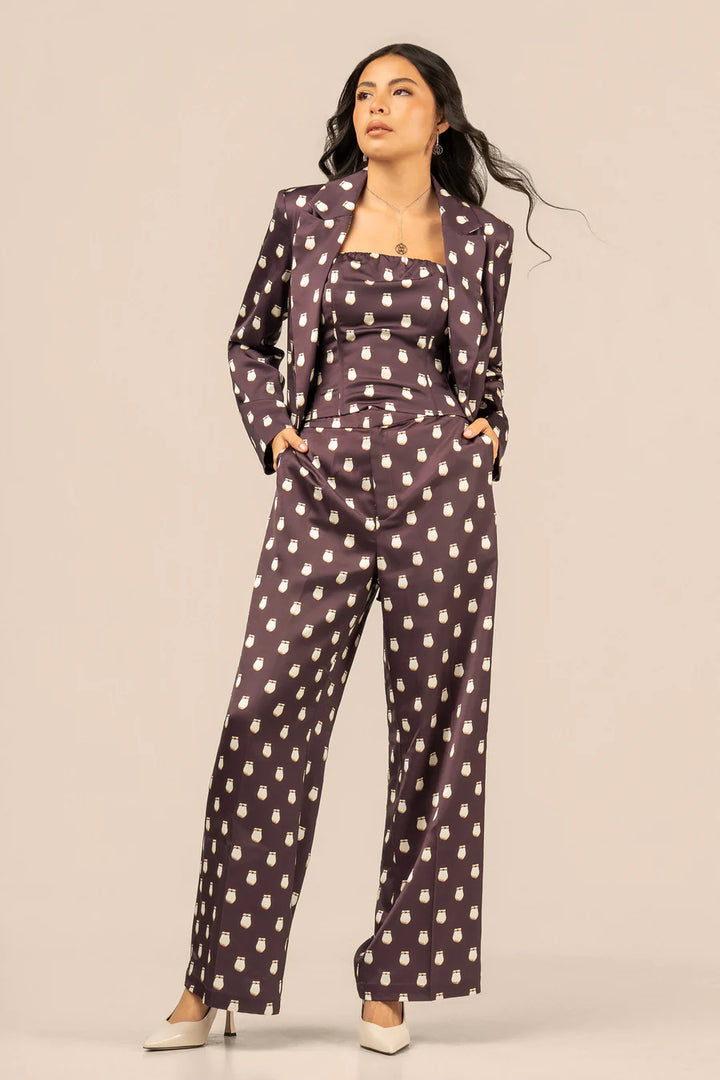 B. YELLOWTAIL Elk Ivory Satin Suit Pant- Fig