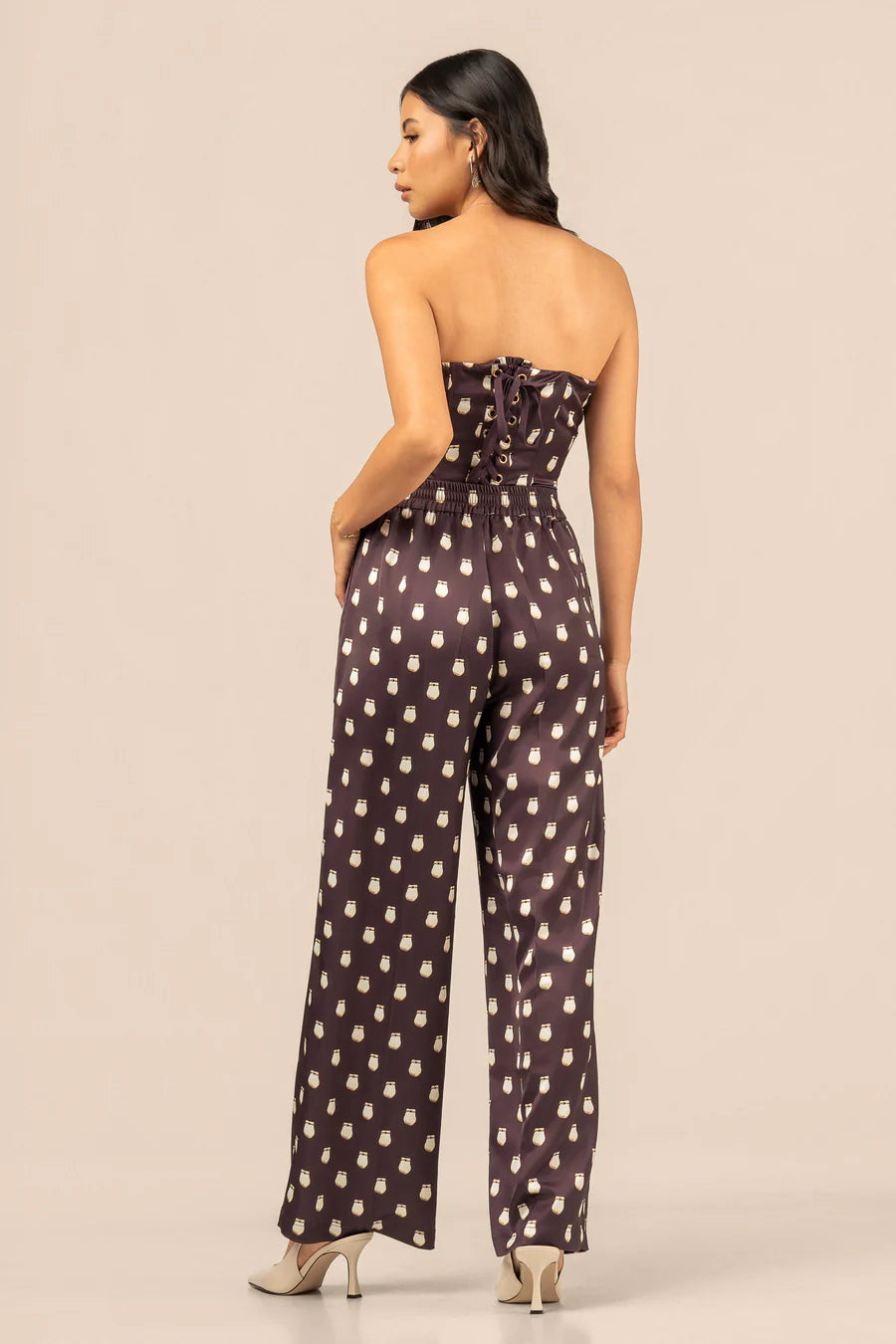 B. YELLOWTAIL Elk Ivory Satin Corset Top- Fig