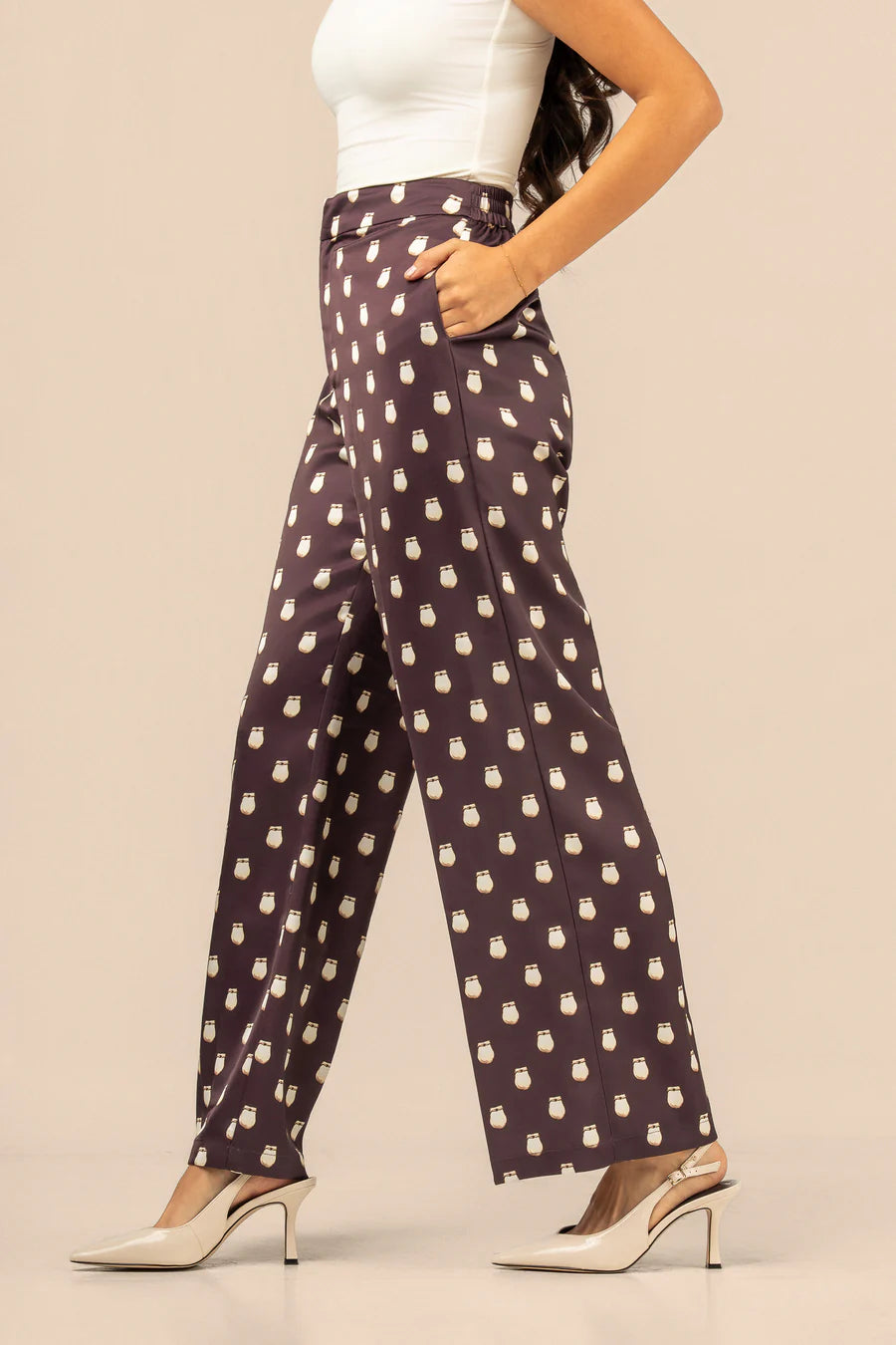 B. YELLOWTAIL Elk Ivory Satin Suit Pant- Fig