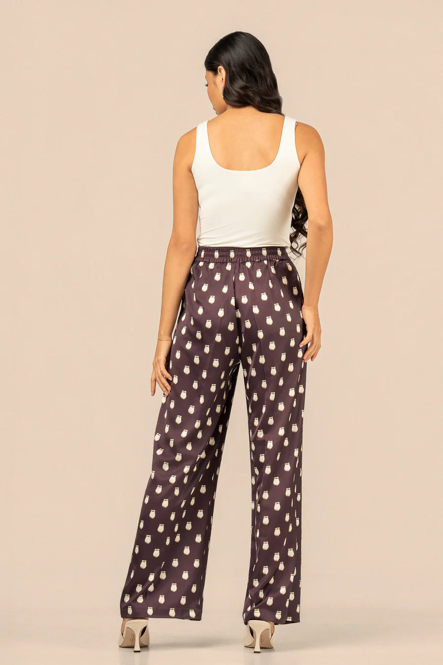 B. YELLOWTAIL Elk Ivory Satin Suit Pant- Fig