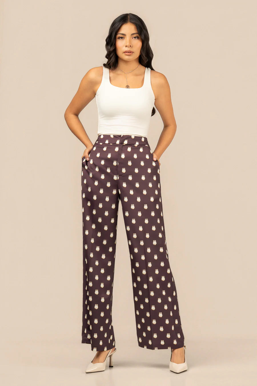 B. YELLOWTAIL Elk Ivory Satin Suit Pant- Fig