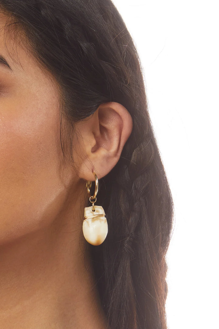 B. YELLOWTAIL Small Elk Ivory Hoop Earrings