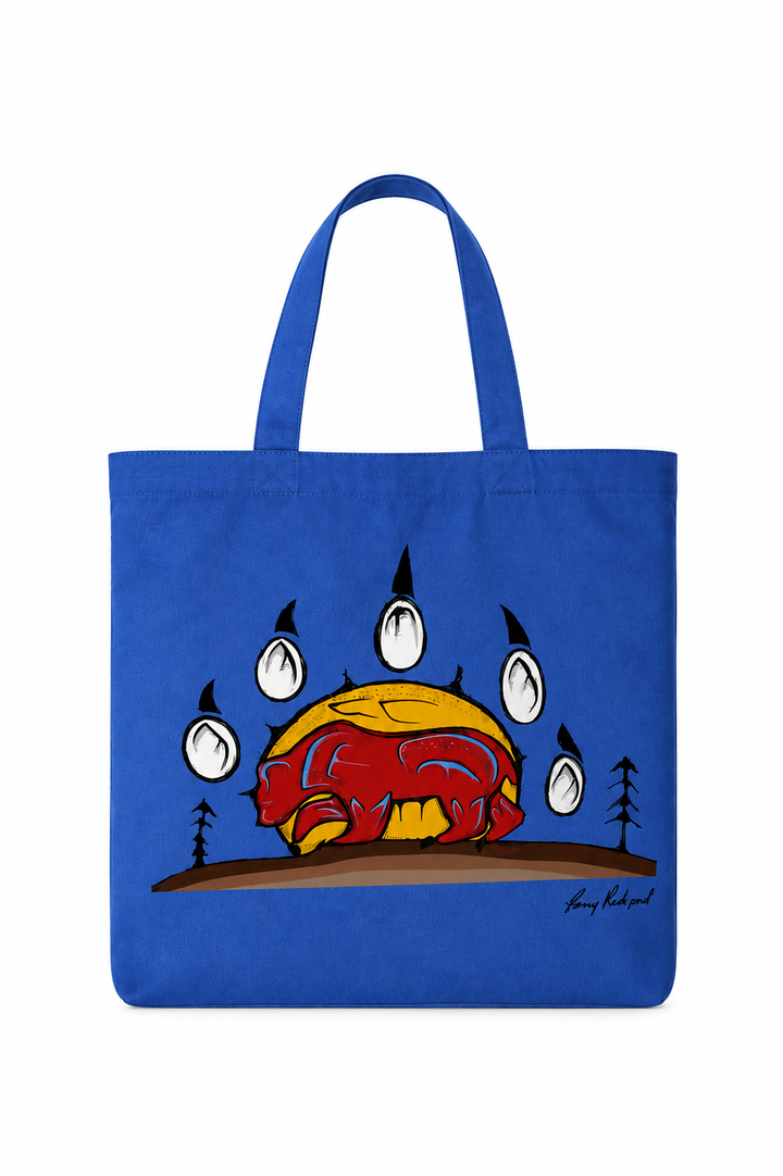 Indigenous Kanata Bear Canvas Tote