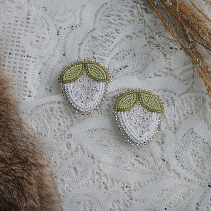 Prairie Sage Beadwork Beaded Strawberry Earrings