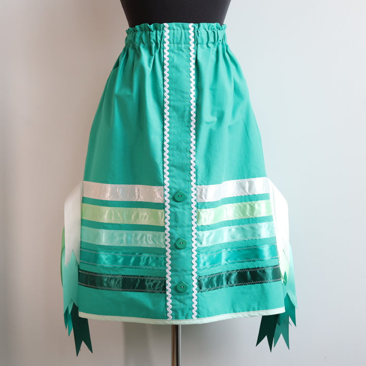 Vi's CREE-ations Seafoam Button Panel Ribbon Skirt