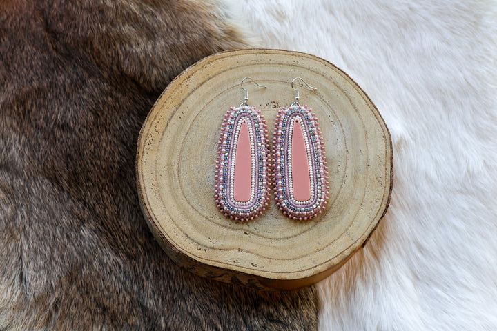 Nikki P. Pink Oblong Drop Earrings