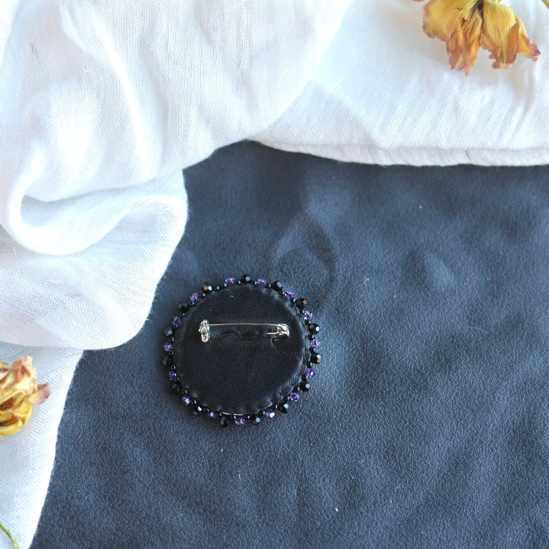 Beth Rose Designs Purple Beaded Brooch