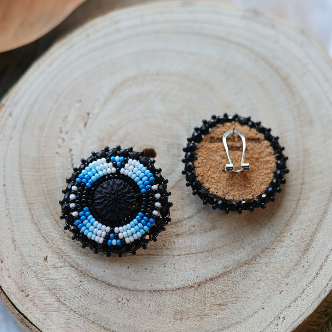 Boreal Forest Beads Beaded Round Earrings