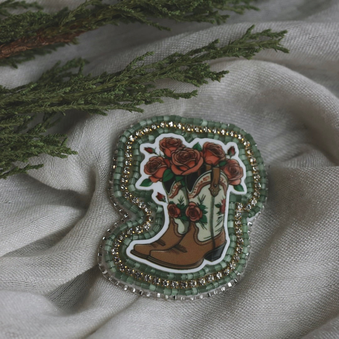 Pauline M. Cowboy Beaded Pins