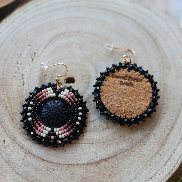 Boreal Forest Beads Beaded Round Earrings