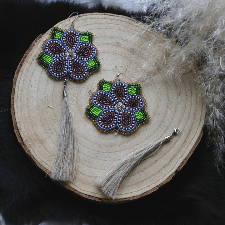 Ironstar Co. 5 Petal Floral Convertible Beaded Earrings
