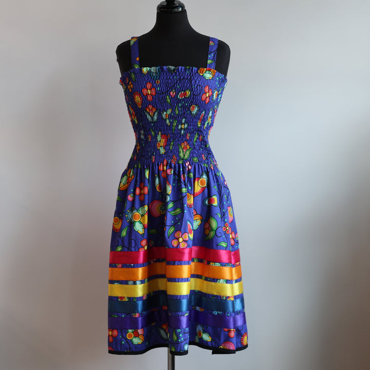 Phoenyx Designs Royal Blue Floral Bounty Ribbon Sundress