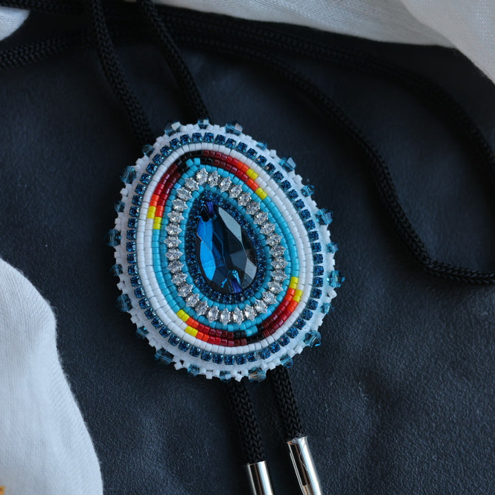 Beth Rose Designs Beaded Teardrop Gem Bolo Tie