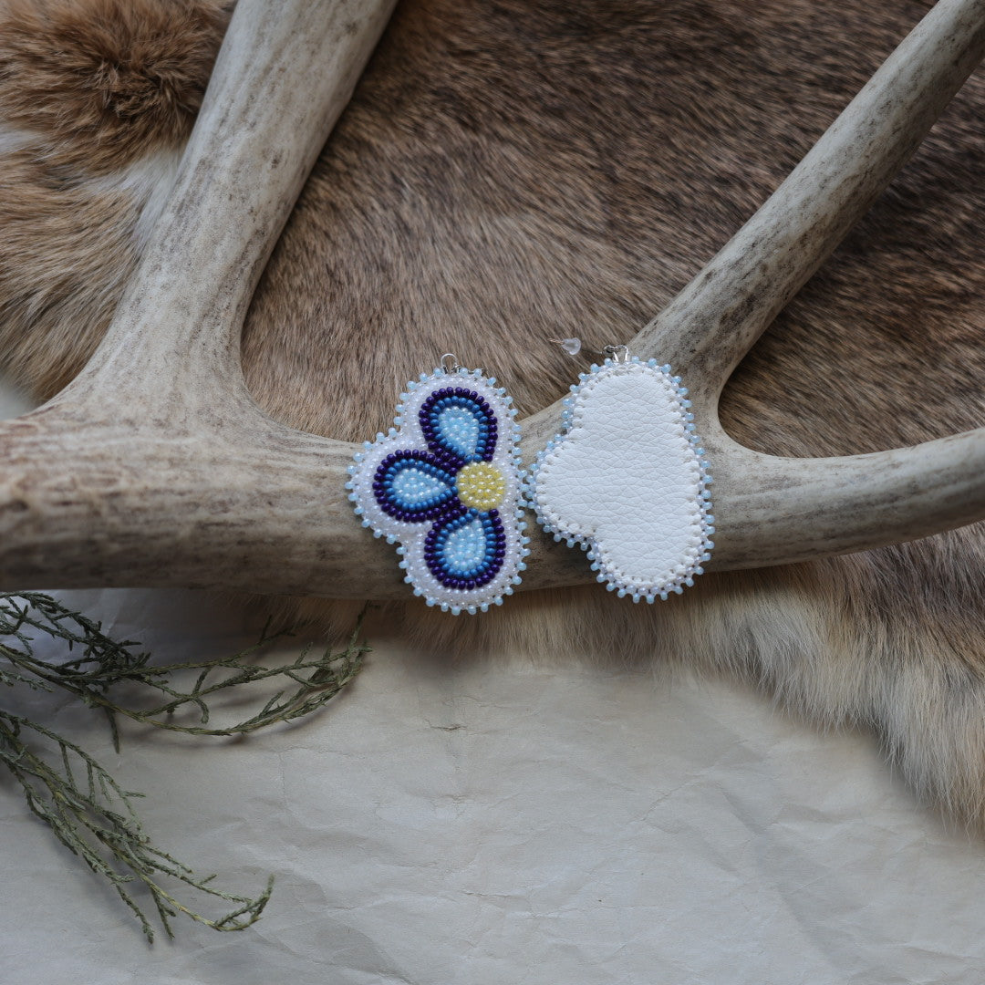 Keegan W. Beaded Small Half Floral Earrings