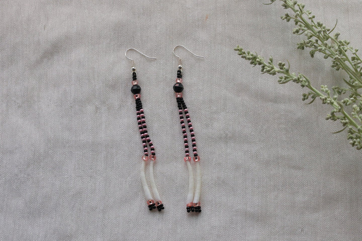 Helen H. 2 Strand Dentalium Fringe Earrings
