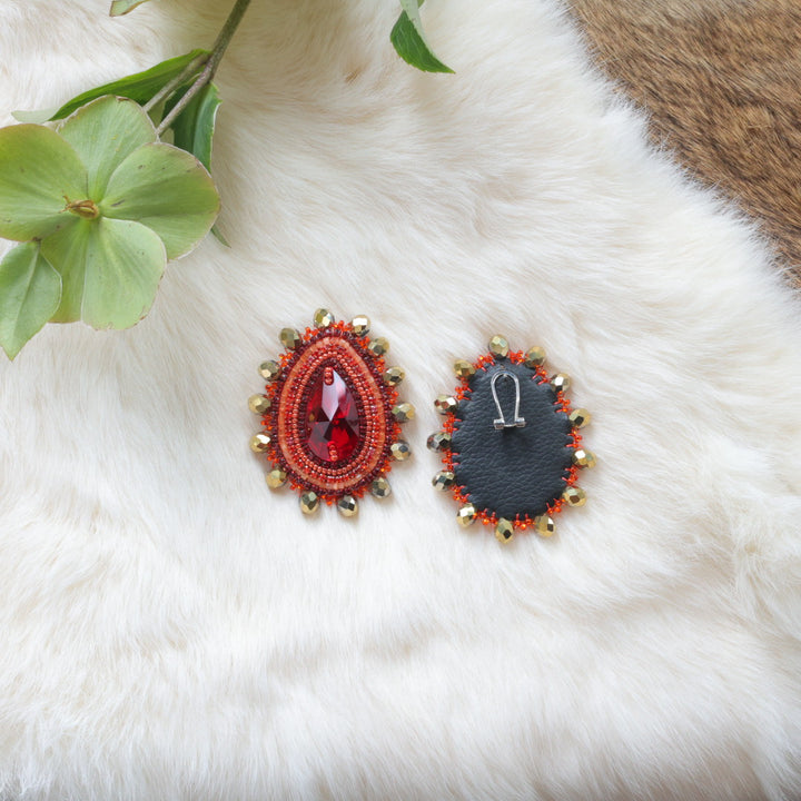 Mercedes G. Ruby Teardrop Earrings