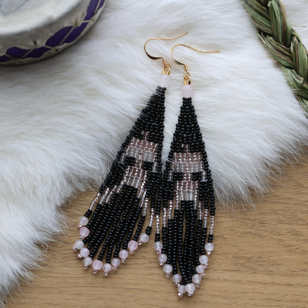 Clear Sky Woman Thunderbird Fringe Earrings