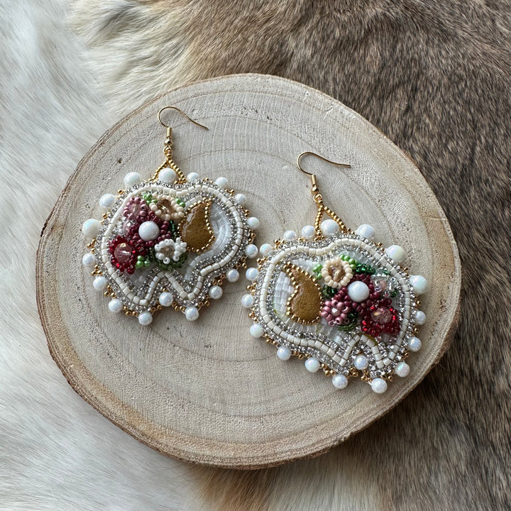 Mercedes G. Floral Bison Earrings