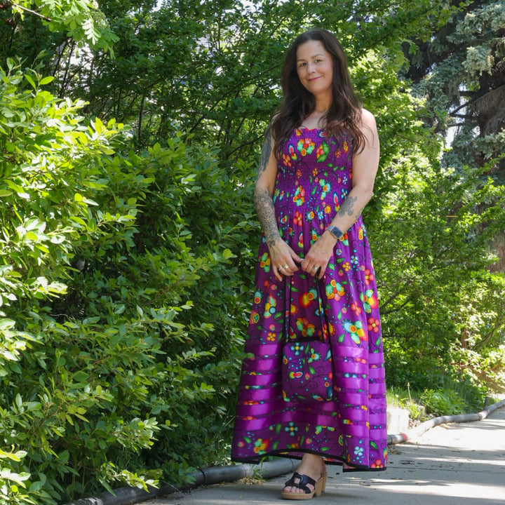 Phoenyx Designs Purple Floral Ribbon Sundress
