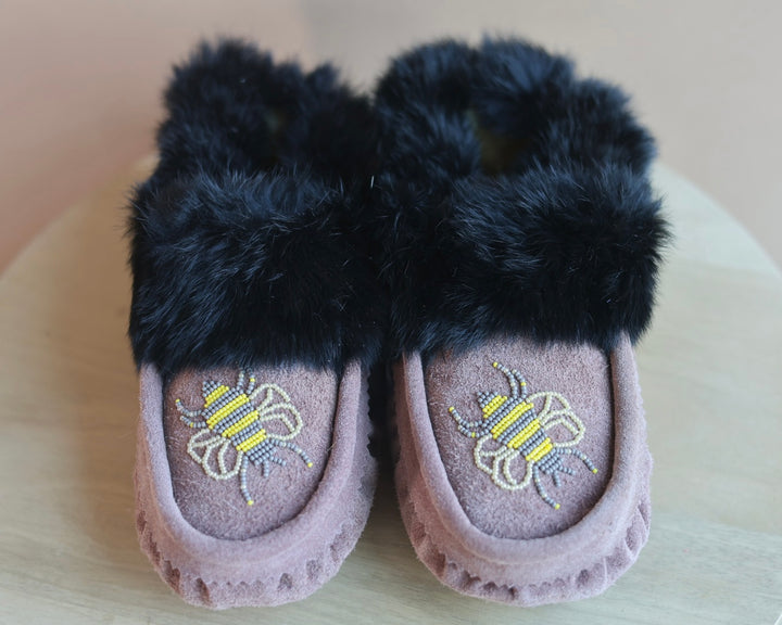 Ironstar Co. Brown Moccasins With Bee Detail