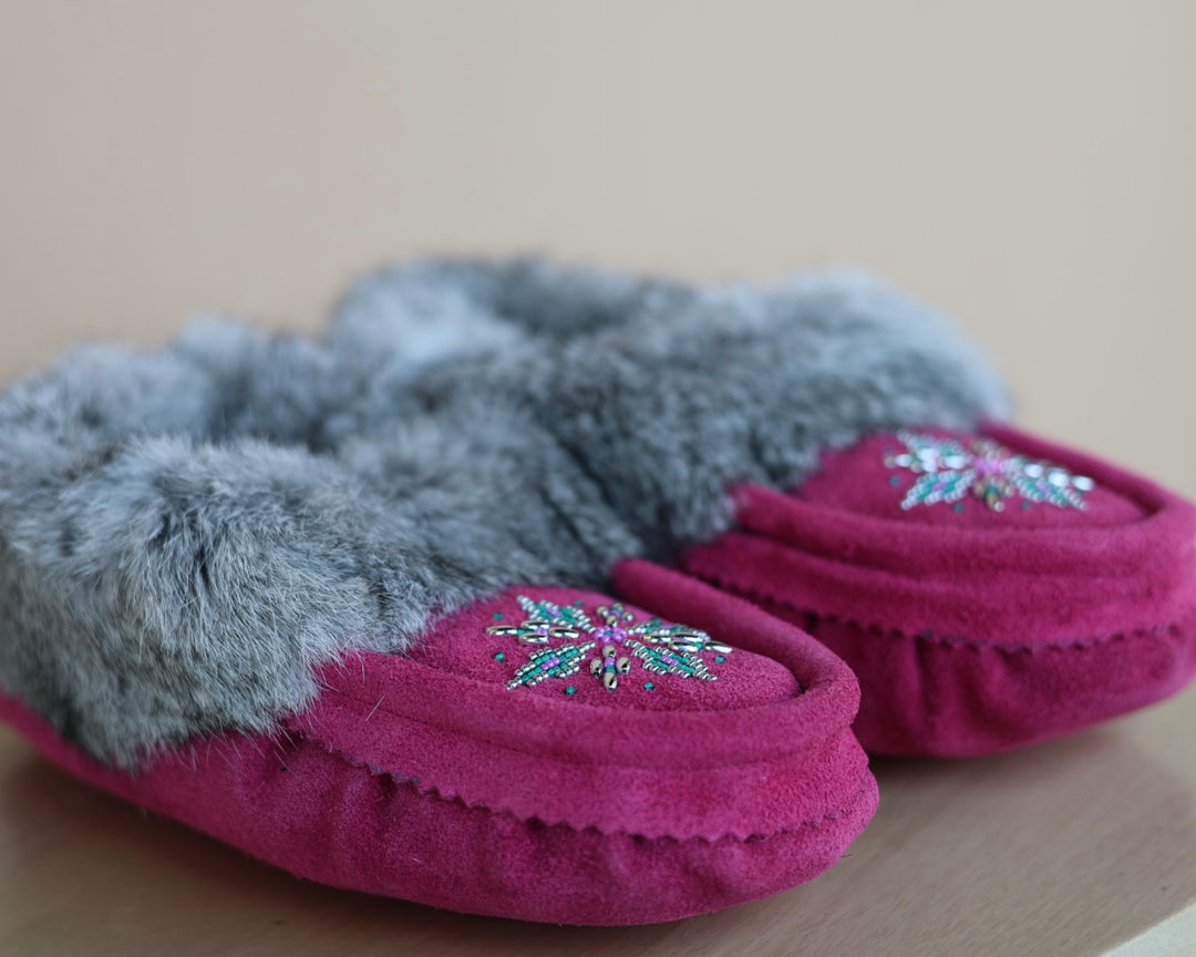 Ironstar Co. Pink Moccasins With Snowflake Detail