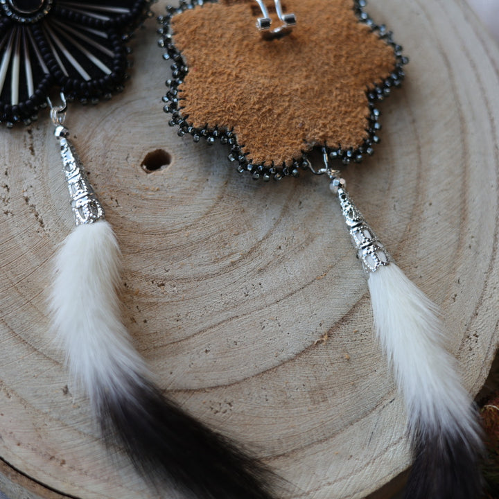 Boreal Forest Beads Floral Ermine Earrings