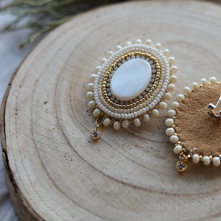 Boreal Forest Beads Mother Of Pearl Earrings