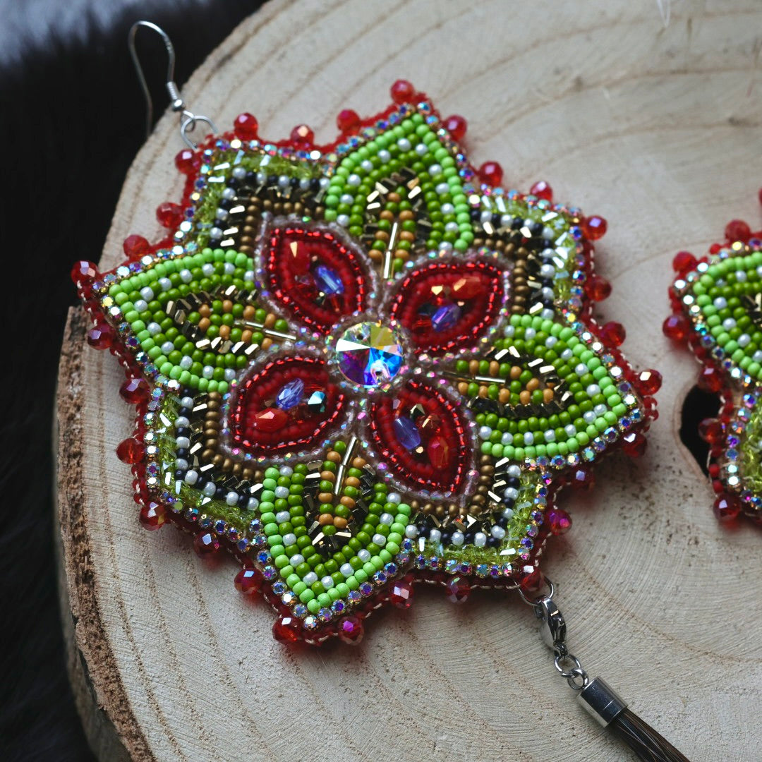 Ironstar Co. Crystal Bloom Premium Convertible Beaded Earrings