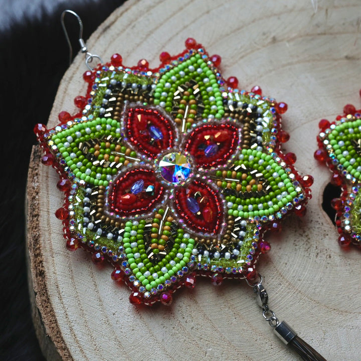Ironstar Co. Crystal Bloom Premium Convertible Beaded Earrings