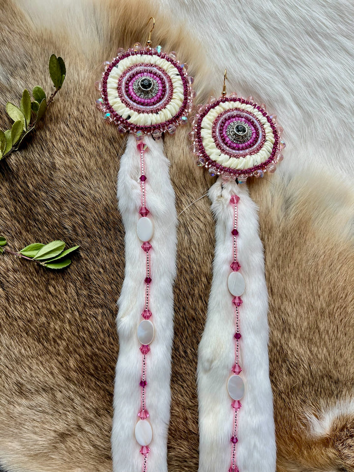 Mercedes G. Ermine Quilled Convertible Earrings