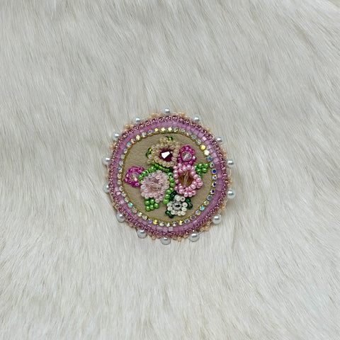 Mercedes G Beaded Floral Bouquet Pin