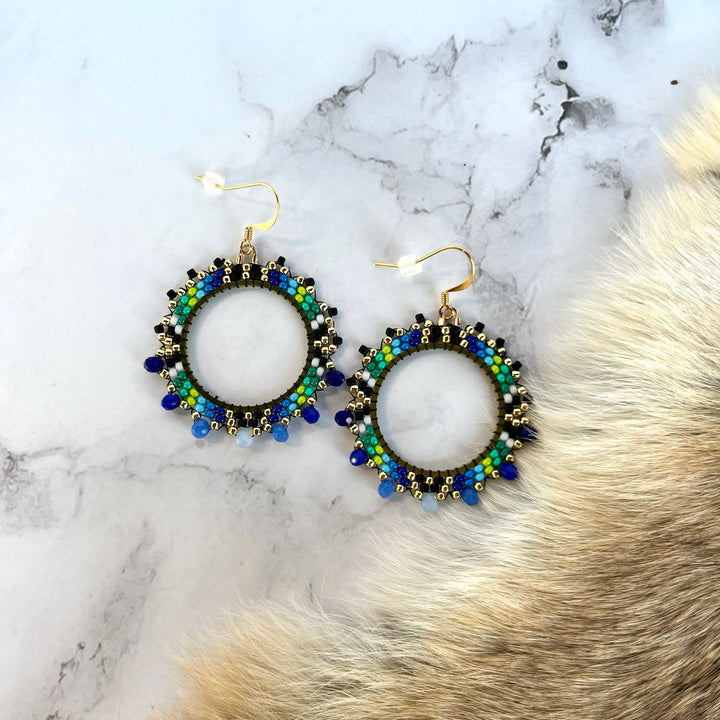 Rebelina Beaded Hoop Earrings