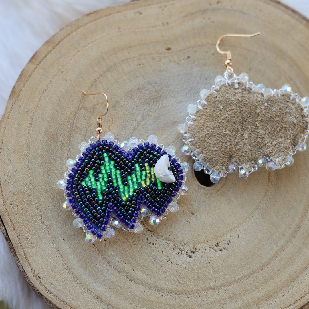 Mercedes G. Northern Lights Beaded Bison Earrings