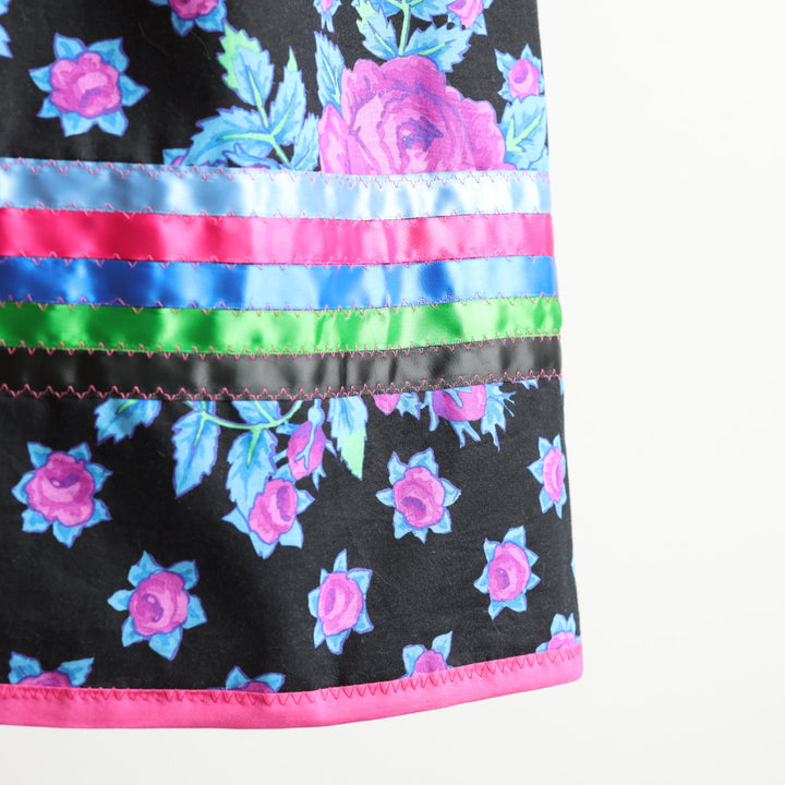 Carol B. Fluorescent Floral Ribbon Skirt