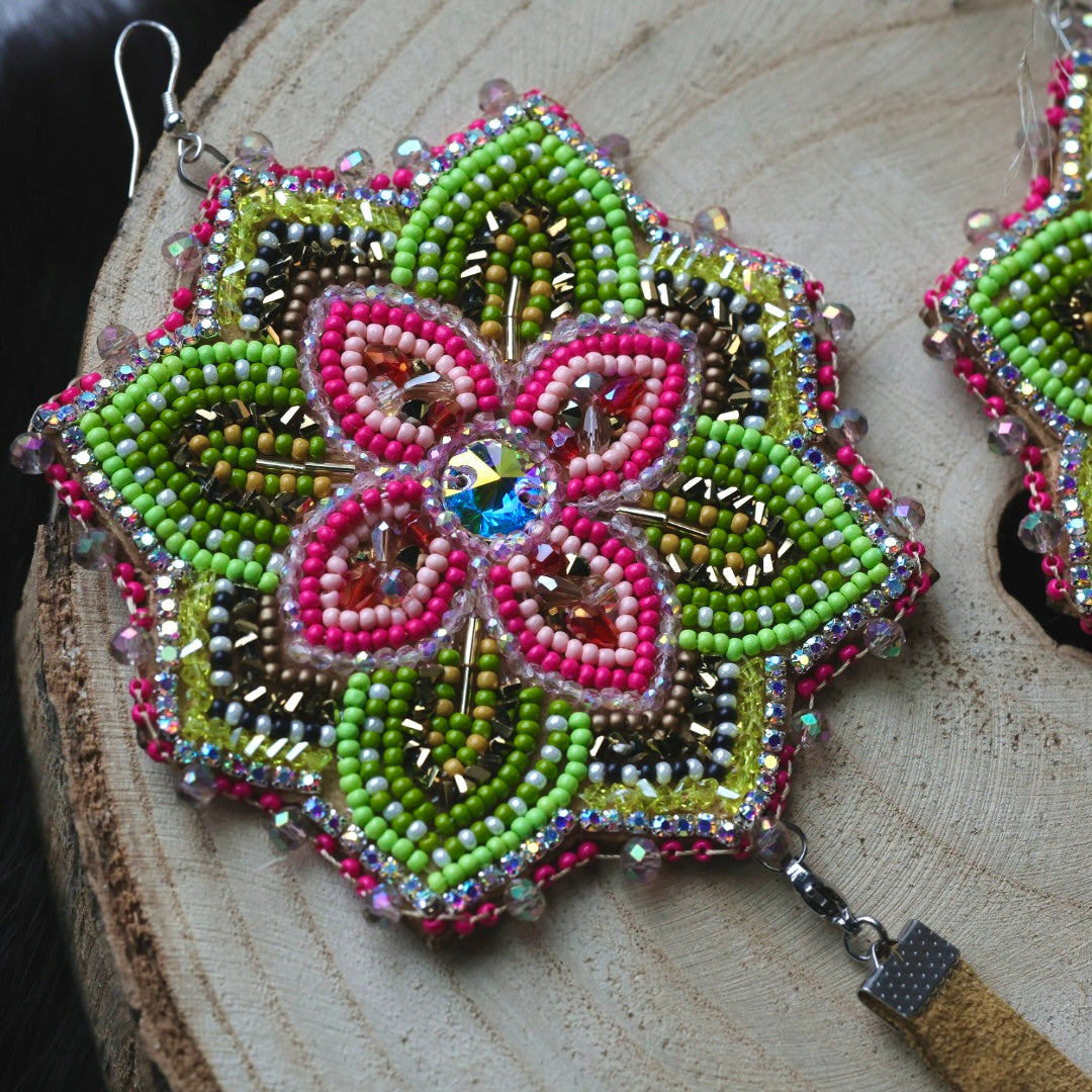 Ironstar Co. Crystal Bloom Premium Convertible Beaded Earrings